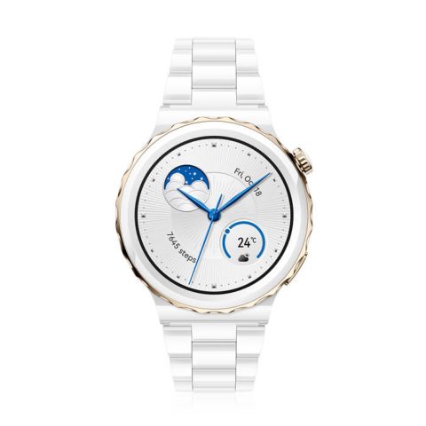 Huawei Watch GT 3 Pro Ceramic 43mm Smart Watch - White Ceramic Strap