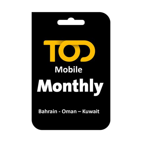 TOD Mobile Monthly Subscription Bahrain - Oman - Kuwait (Tier 1B)