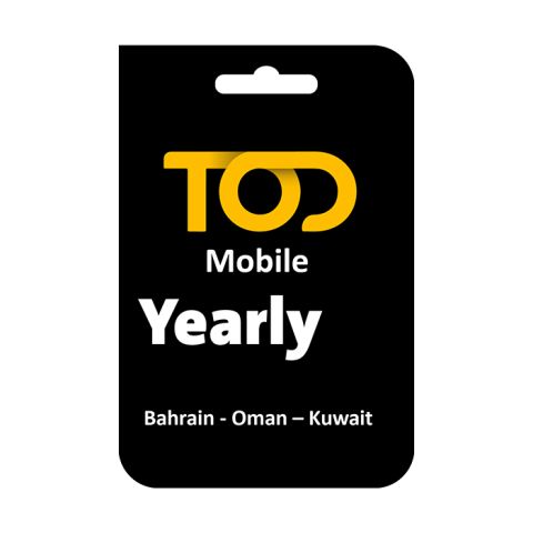 TOD Mobile Yearly Subscription Bahrain - Oman - Kuwait (Tier 1B)