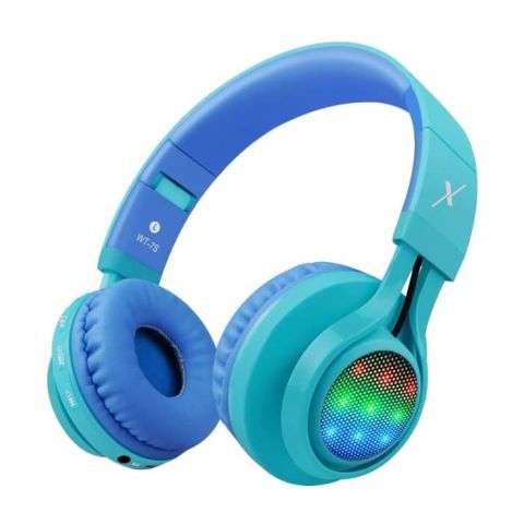 Riwbox Kids LED Wireless Headphones - Blue/Green