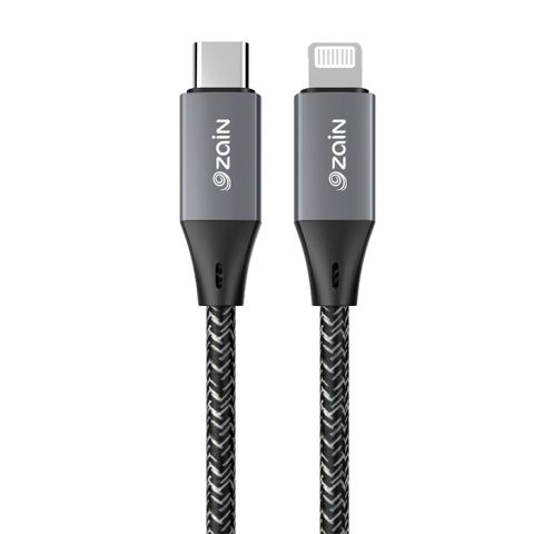 Zain ChargeLink LT USB-C to Lightning PD  1.2M Cable 27W - Black & White 