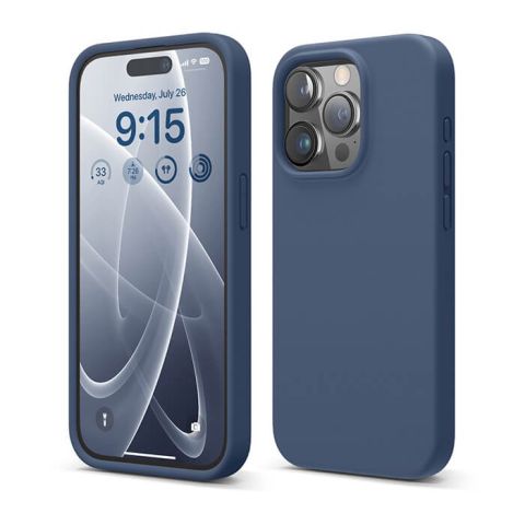 Elago iPhone 15 Pro Max Magnetic Silicone Case - Jean Indigo
