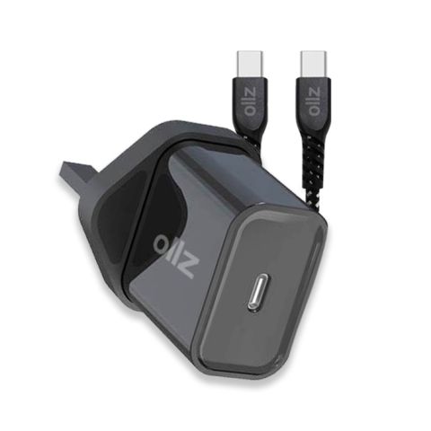 OllZ ChargeKit-CC35PD Wall Charger USB-C Port with USB-C to USB-C PD  cable