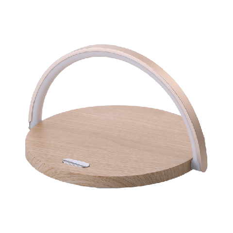 OllZ HyperArc Wireless Charger With LED Lamp Wood