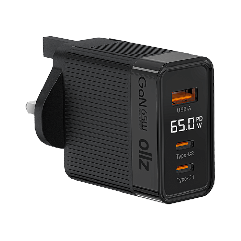 OllZ PowerPlug65W Wall Charger 65Watt (USB-A & 2*USB-C)