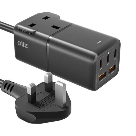 OllZ PowerPort75W Multi-Port Power Strip 75 Watt With AC Socket