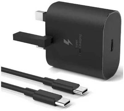 Samsung 25W PD Adapter with USB-C to USB-C Cable Black