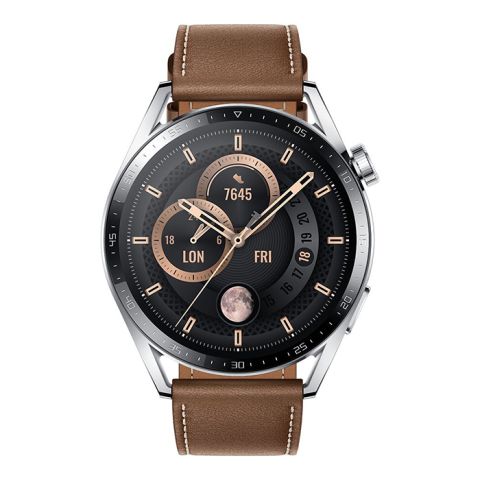 Huawei Watch GT3 46MM Jupiter Stainless Steel Brown Leather Strap