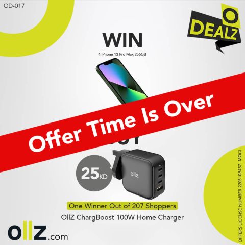 OllZ Chargboost 100W AC Gan PD And QC Charger With UK And EU Plug