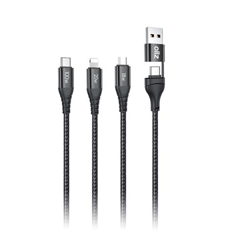 OllZ HexaCharge 6 in 1 USB-A/C to USB-C/Lightning/Micro USB-A and USB-C