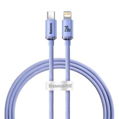 Baseus Crystal Shine Fast Charging Cable Type-C To Lightning Cable 20W 2m - Purple