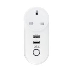 OllZ SmartPlug Mobile Phone USB Charger With Dual-USB Output - White