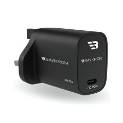 Baykron 20W Portable Wall Charger with Power Delivery (PD) USB-C for UK