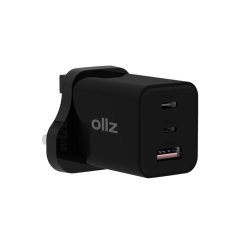 OllZ ChargeKitSpringyCL Wall Charging Kit 30W  with Magnetic Cable USB-C  to Lightning Black