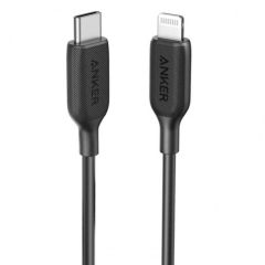 كابل من أنكر USB-C الى لايتننج بطول 1.8 م - باور لاين الإصدار الثالث - أسود