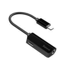 Baseus L32 IP Male To 3.5mm+IP Female Adapter - Black