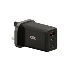 OllZ PowerCharge 65W USB-C UK charger with USB-C to Lightning Cable Inside a Bag