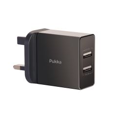 Pukka P.Ac12 UK Plug Dual-USB Power Charger With 4.8 A