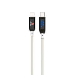 SWISS MILITARY USB-C TO USB-C  1M 100W LED Premium Cable White
